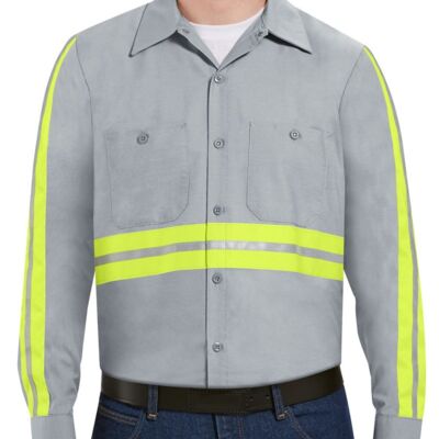 Men's Industrial Enhanced-Visibility Long Sleeve Work Shirt Thumbnail