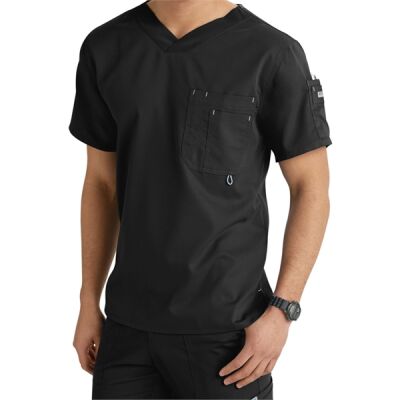 Grey's Anatomy™ Men's 3 Pocket High V-neck Scrub Top Thumbnail